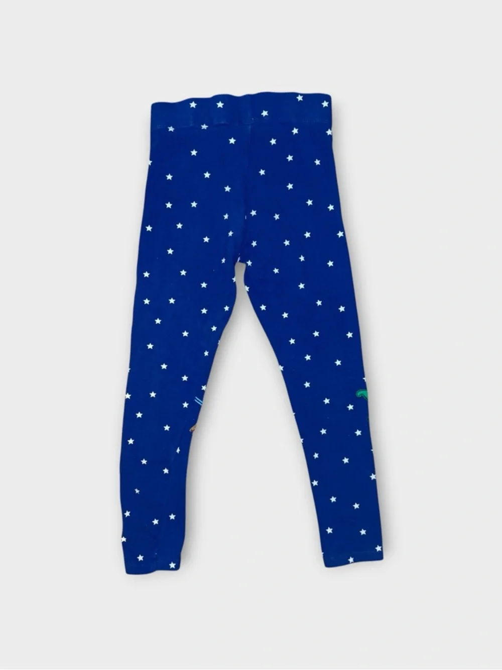 Mini Boden Santa On Sleigh Holiday Applique Star Blue Leggings